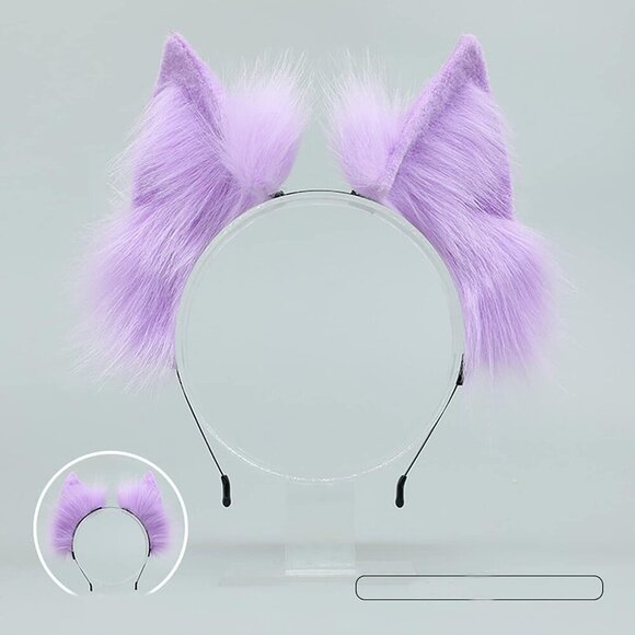 Faux Fur Animal Ear Headband Women Cosplay Hair Accessory Adjustable main image 4